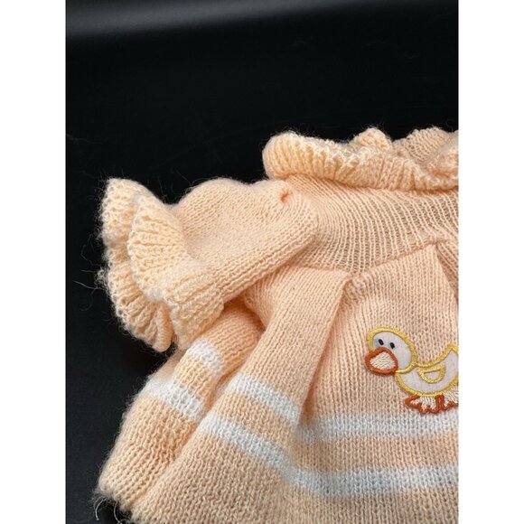 VTG Cabbage Patch Kids Peach Ducky Dress Top Doll CPK Knit Outfit 1983 Coleco - Picture 4 of 10
